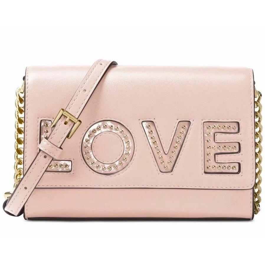 Michael Kors Ruby Medium Love Clutch Crossbody Soft Pink