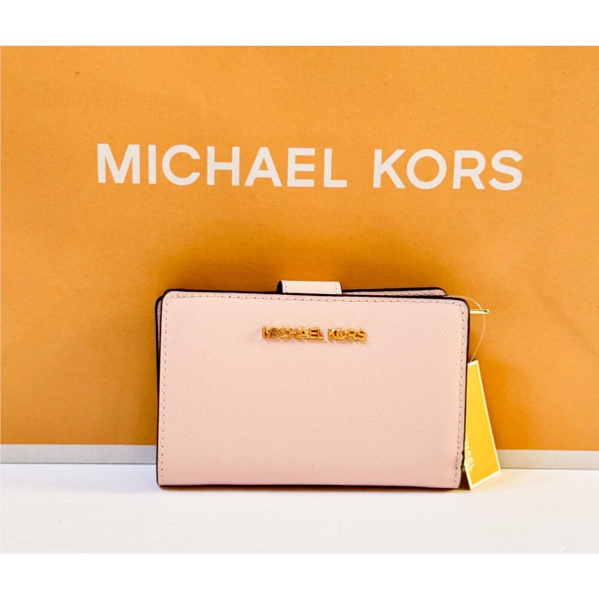 Michael kors jet set travel pvc signature bifold zip coin wallet clutch best sale