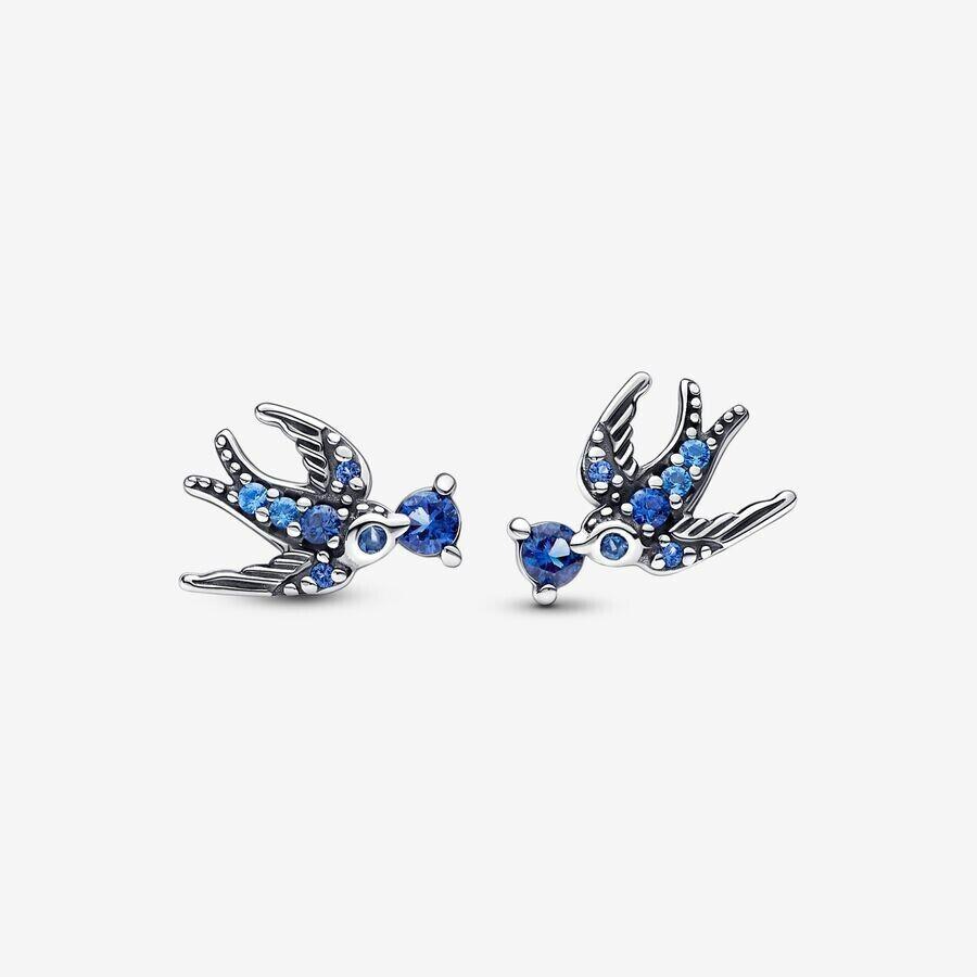 Pandora Sterling Silver Sparkling Swallow Stud Earrings 292568C01