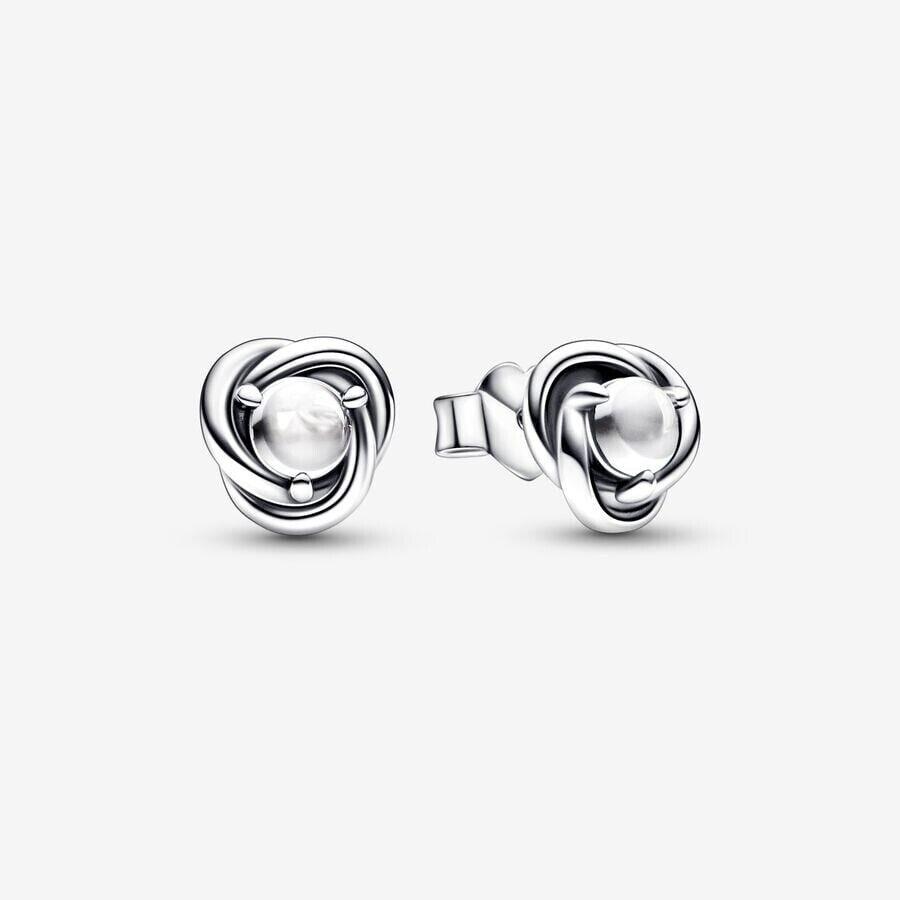 Pandora April Birthstone Eternity Circle Stud Earrings 292335C01