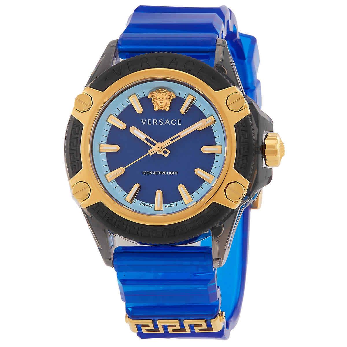 Versace Icon Quartz Blue Dial Men`s Watch VE6E00323