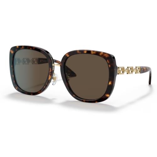 Versace VE4407D 108/73 Havana/dark Grey Square Women`s Sunglasses
