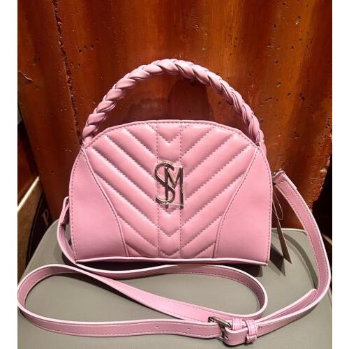 Steve Madden Bhardyy Small Braided Top Handle Crossbody Handbag Purse Rose/pink