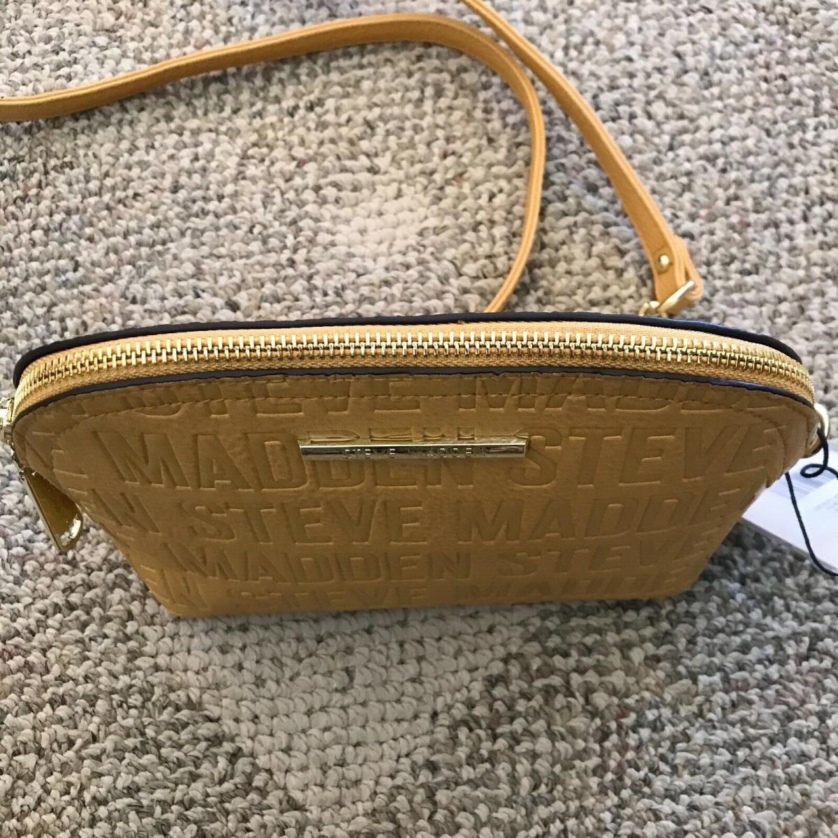 Womens Steve Madden Bmaggie Logo Crossbody Purse Mustard Yellow Size Small