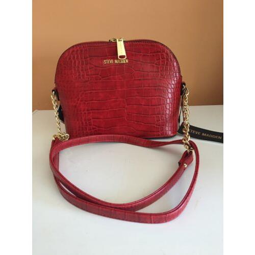 Steve Madden Handbag Red Bmaggie Snake Design Gold Hardware Beautiful Unique