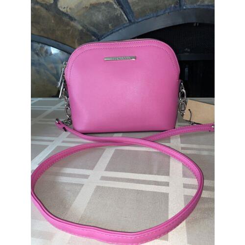 Steve Madden Handbag Bmaggie Rose Fuschia Silver Tone Hardware Rare Find