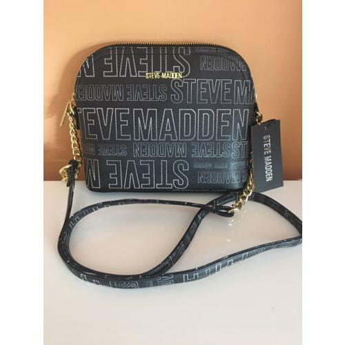 Steve Madden Handbag Bmarilyn Black White Logo Printed Crossbody