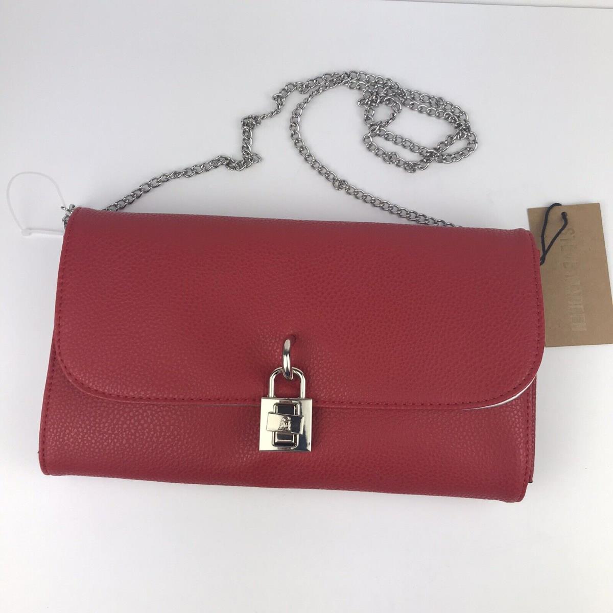 Steve Madden Red Clutch DR127675 Crossbody Turn Lock Closure