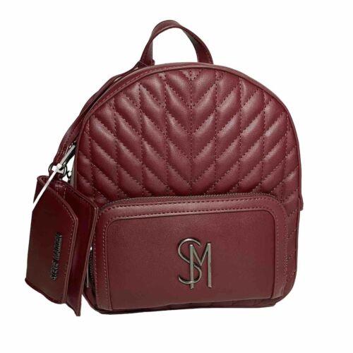 Steve Madden Bedison Mini Backpack Red Leather W/wristlet Card Case Logo Zip