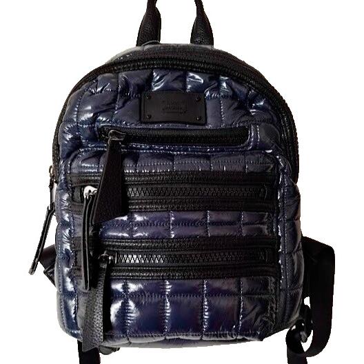 Steve Madden Dark Blue Shiny Puffer Plastic Unisex Small Mini Backpack