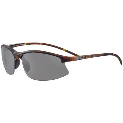 Serengeti Winslow Polarized Semi-rimless Wrap Sunglasses SS55100 Italy Matte Tortoise/Smoke (SS551003)