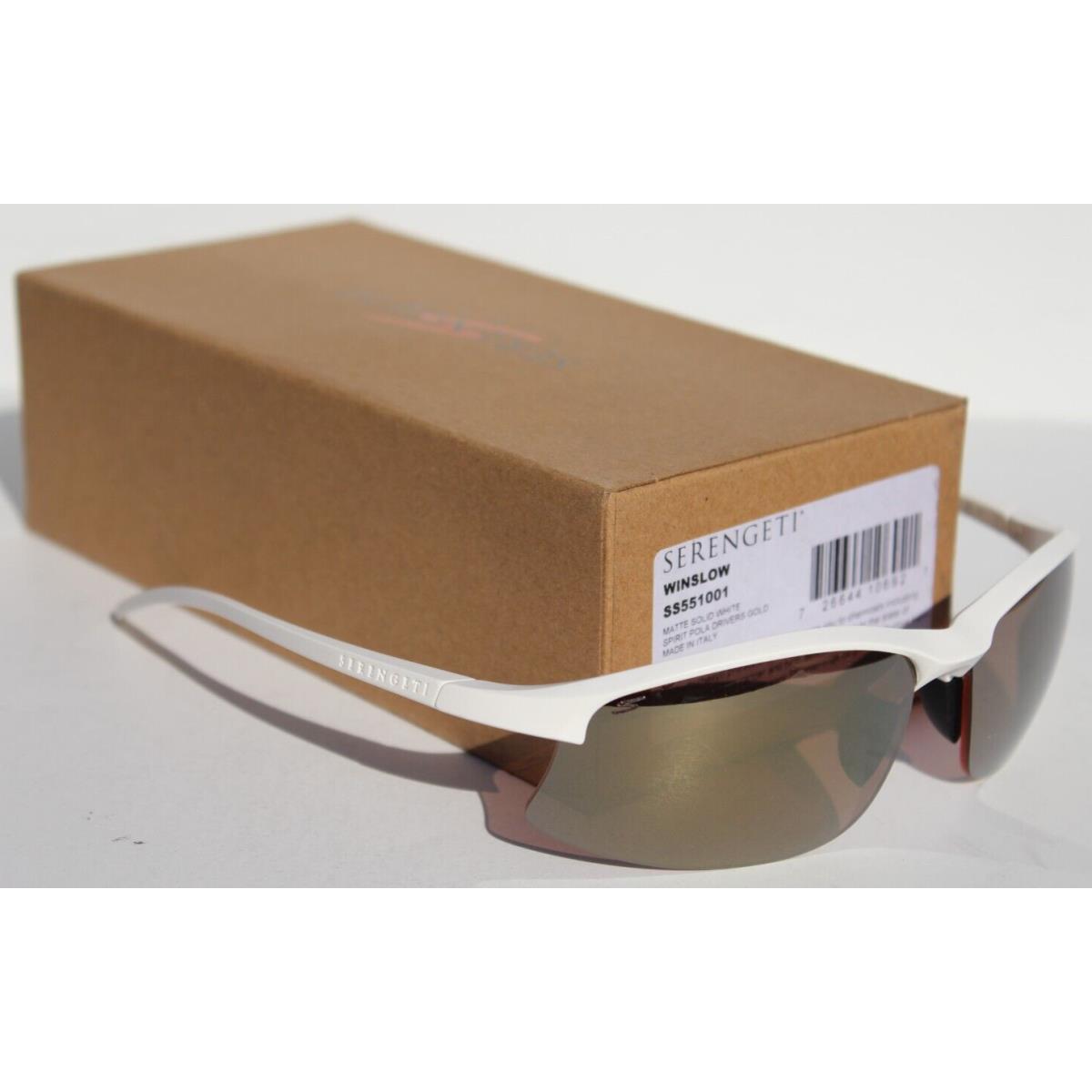 Serengeti Winslow Polarized Sunglasses Matte White/drivers Gold SS551001 Italy