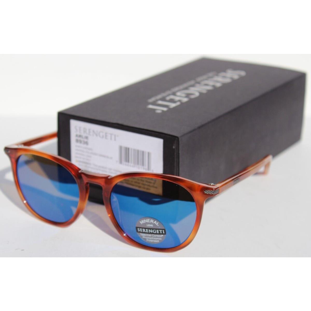 Serengeti Arlie Polarized Sunglasses Shiny Caramel/555nm Blue 8936 Italy