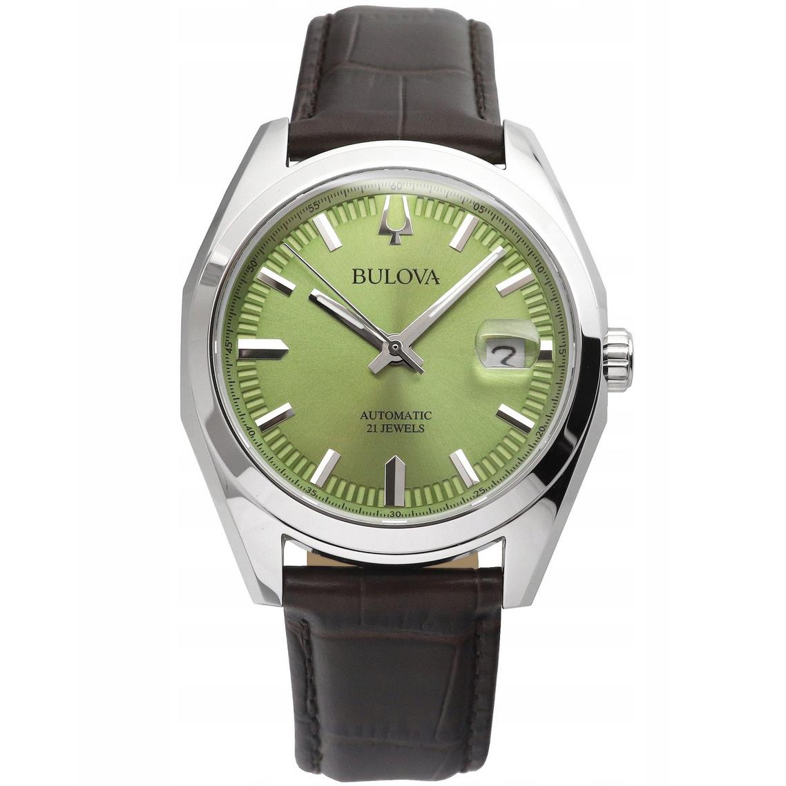 Bulova 96B427 Automatic Sapphire Surveyor Green Dial Crystal Men`s Watch