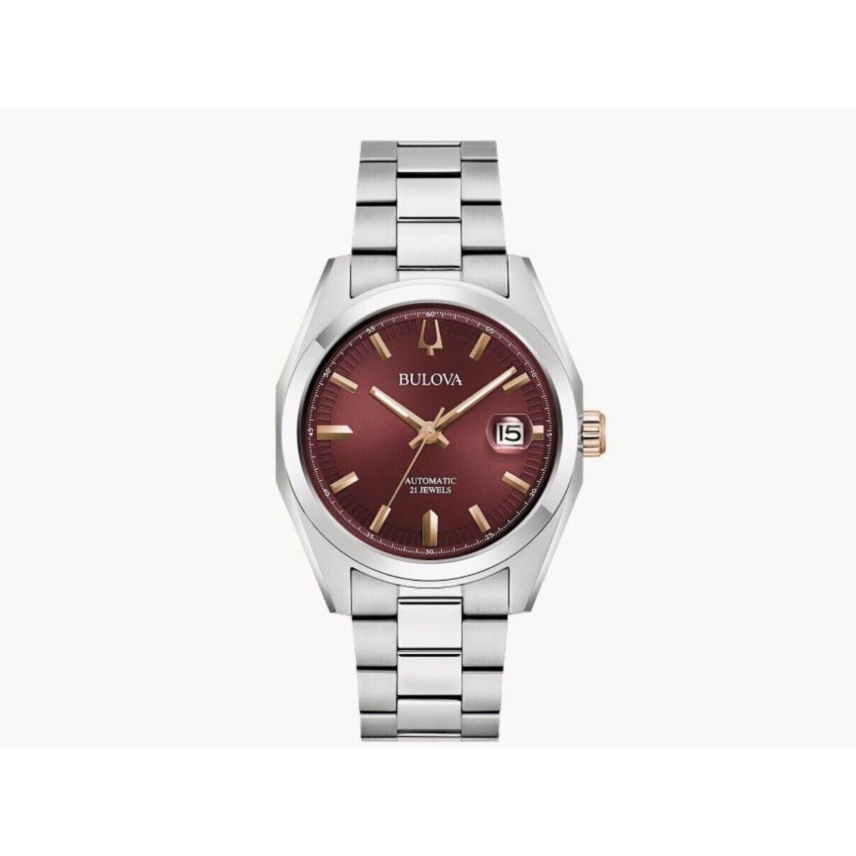 Men`s Bulova Watch Burgundy Dial 98B422