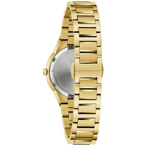 Bulova Millennia Ladies Gold Tone Watch 97L175 - Dial: Black, Band: Gold, Bezel: Gold