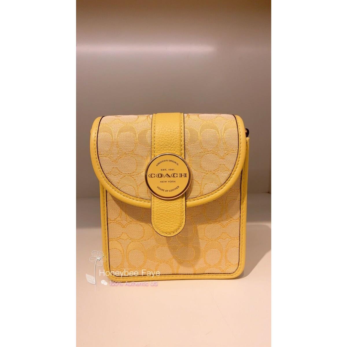 Coach C8321 hotsell North/South Lonnie Crossbody In Signature Jacquard In Retro Yellow