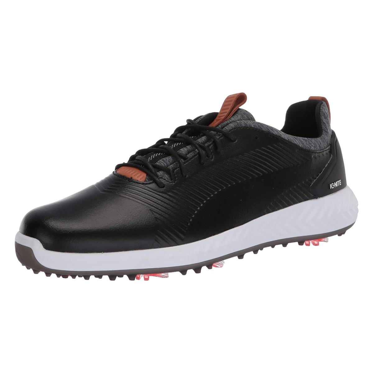 Puma Golf Men`s Ignite Pwradapt 2.0 Waterproof Leather Golf Shoe Black