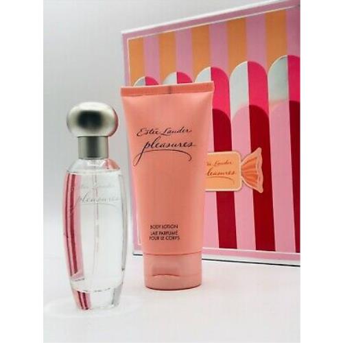 Estee Lauder Pleasures 2pc Set Parfum Spray 1.0 oz Body Lotion 2.5 oz