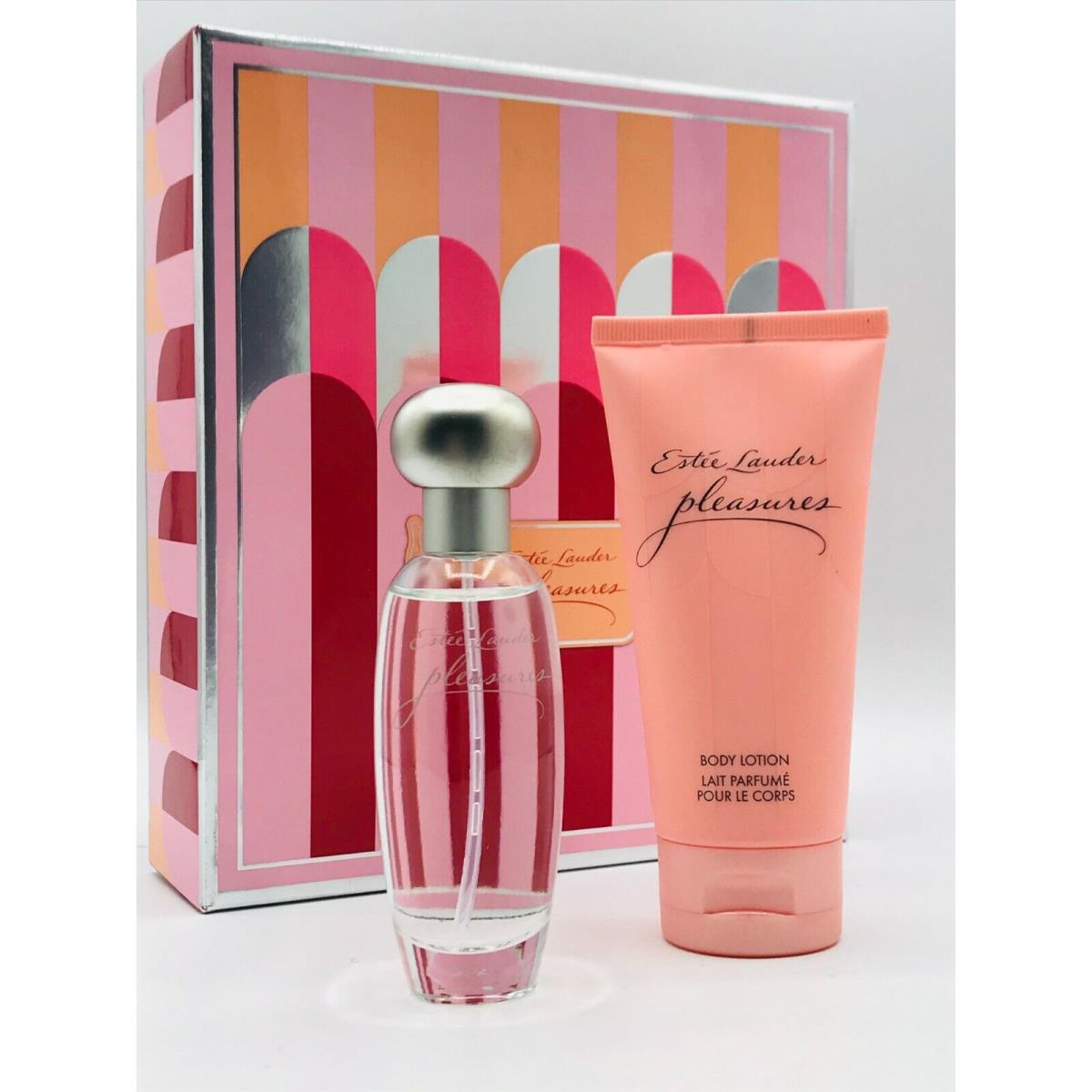 Estee Lauder Pleasures 2pc Set Parfum Spray 1.0 oz Body Lotion 2.5 oz