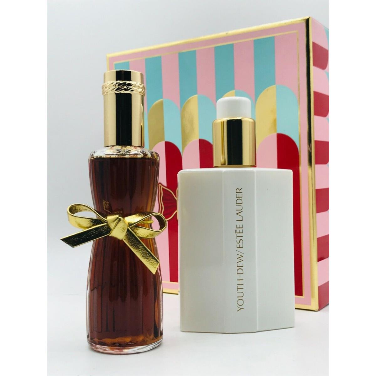 Estee Lauder Youth Dew 2pc Set Parfum Spray 2.2 oz Body Lotion 3.1 oz