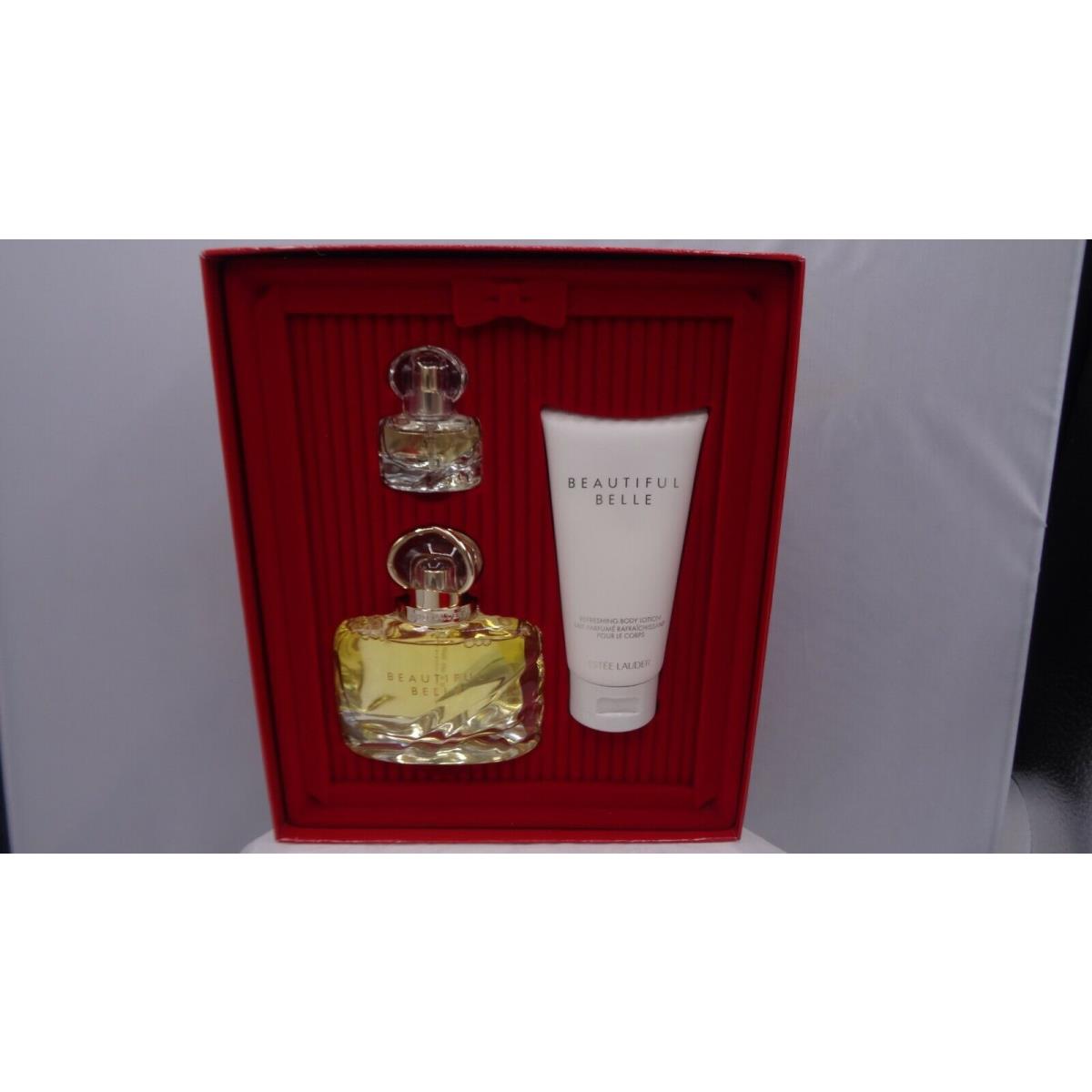 Est e Lauder Beautiful Belle 3PC Set 1.7oz Edp Spray