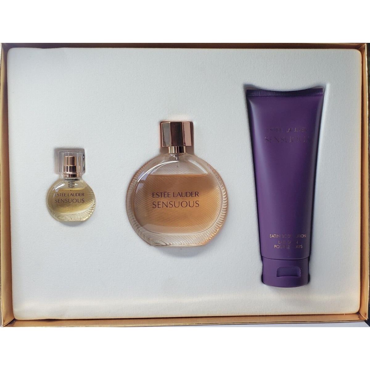 Estee Lauder Sensuous Gift Set 1.7 .14 oz Edp Sprays 3.4 oz Body Lotion