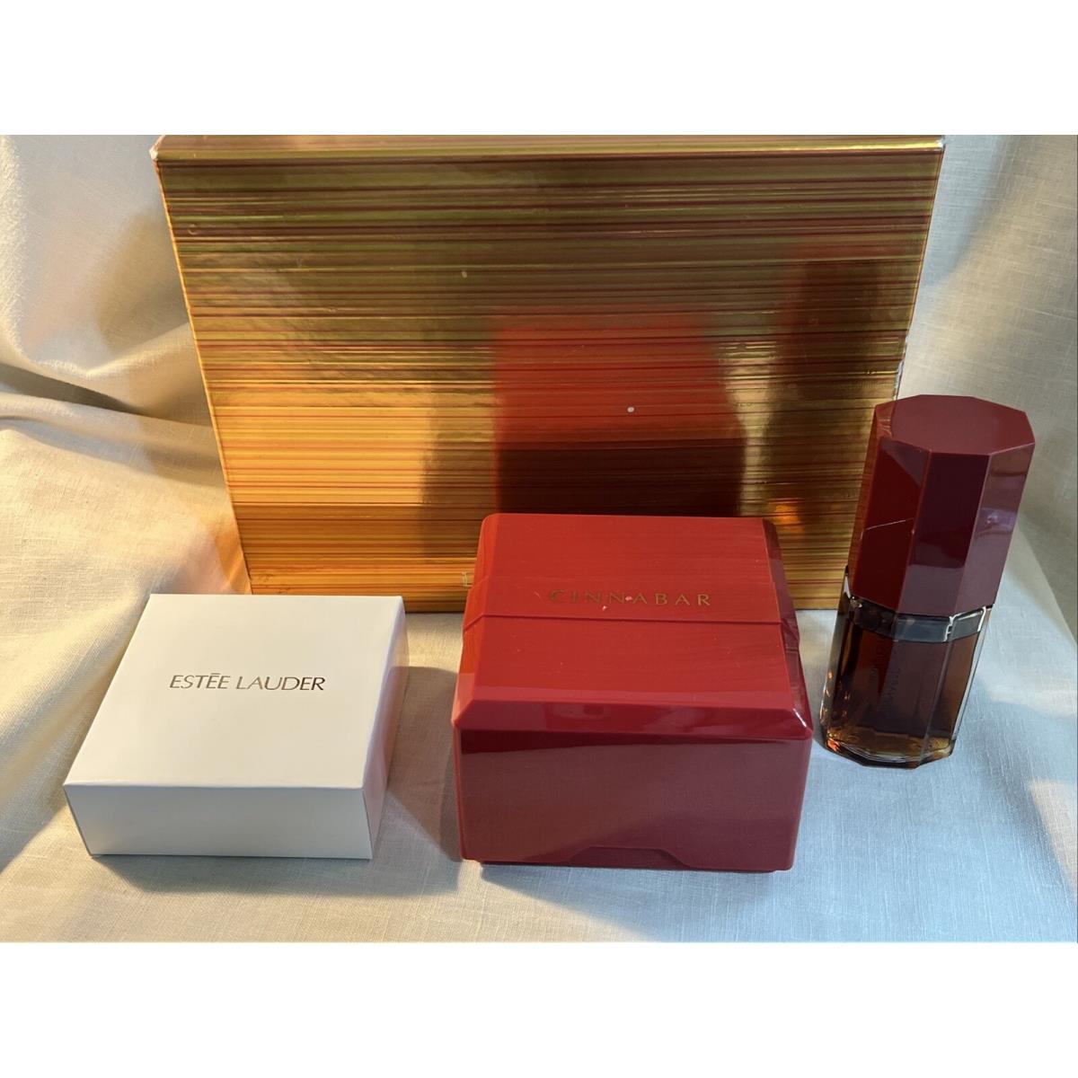 Cinnabar by Estee Lauder 2PC Gift Set 1.7oz Edp 3.0oz Dusting Powder