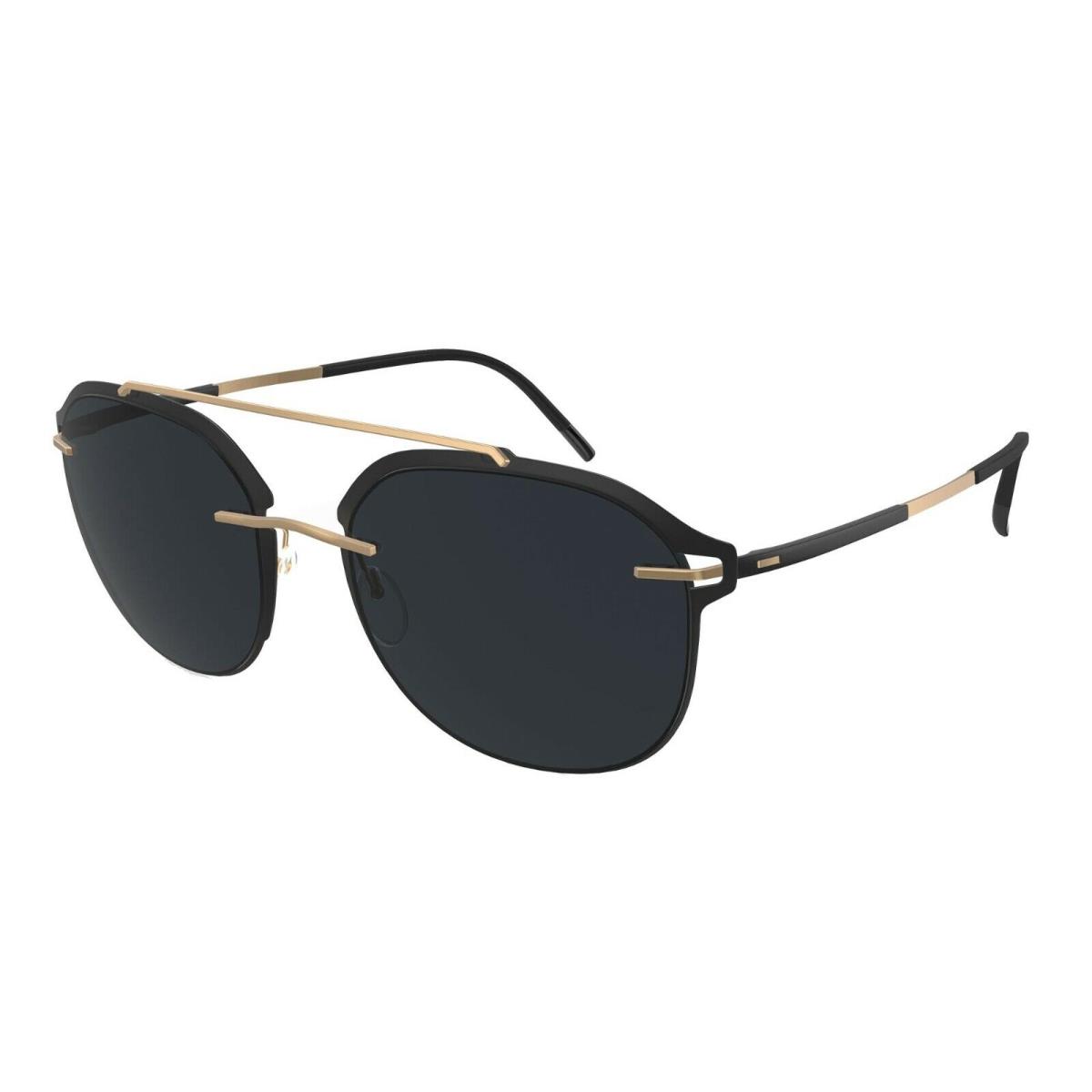 Silhouette Accent Shades 8730 Black Gold/smoke Polarized 9030 Sunglasses
