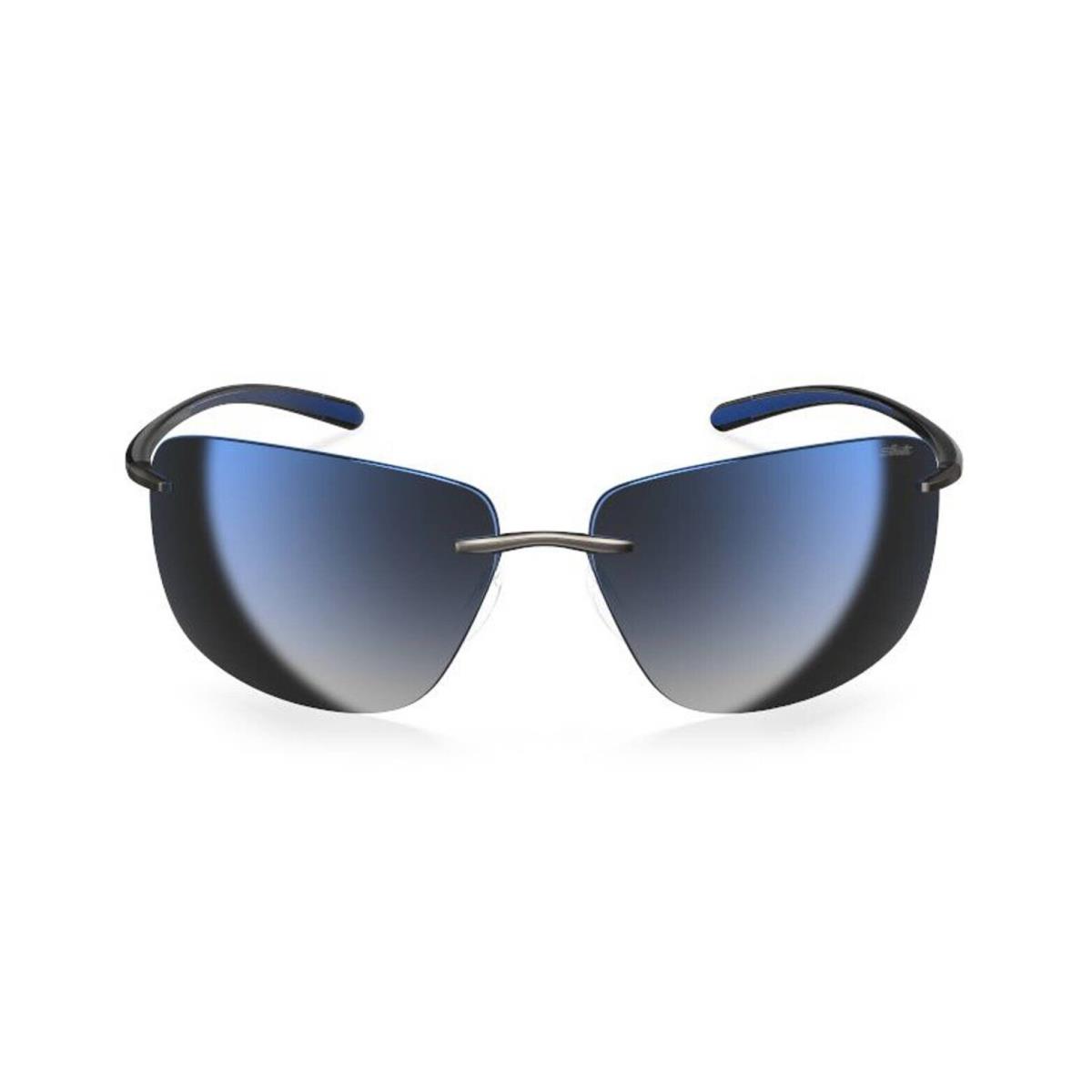 Silhouette Cape Florida 8728 Matte Grey/blue Shaded Grey Mirror 6560 Sunglasses