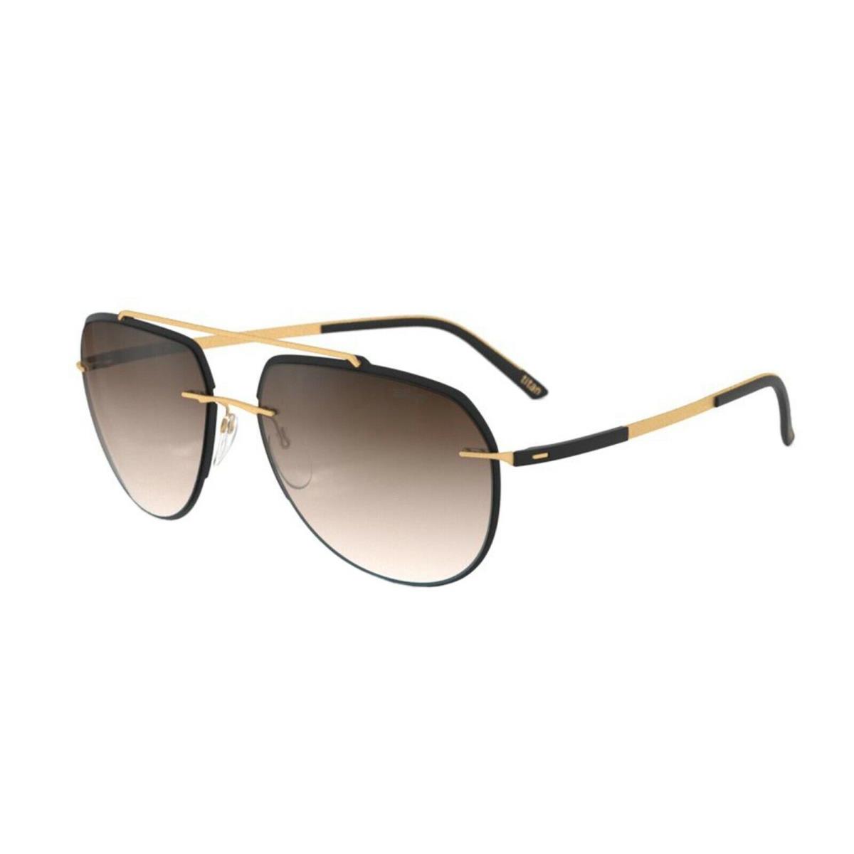 Silhouette Accent Shades 8719 Black Gold/brown Shaded 9030 Sunglasses