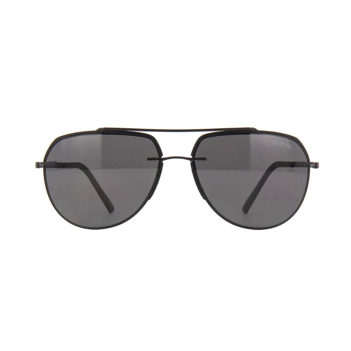 Silhouette Accent Shades 8719 Black/grey Polarized 9040 Sunglasses - Frame: Black, Lens: Grey Polarized