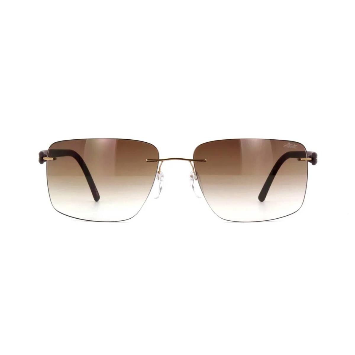 Silhouette Carbon T1 8722 Gold/brown Shaded 7530 Sunglasses