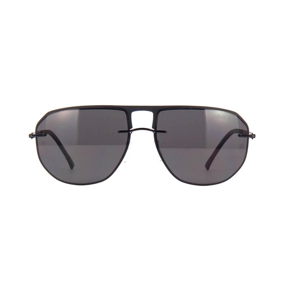 Silhouette Accent Shades 8704 Black/dark Grey Polarized 9140 Sunglasses - Frame: Black, Lens: Dark Grey Polarized