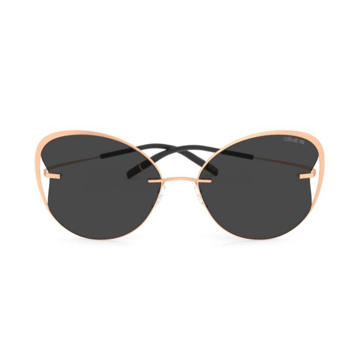 Silhouette Titan Accent Shades 8173 Rose Gold/grey Polarized 3630 Sunglasses - Frame: Rose Gold, Lens: Grey Polarized