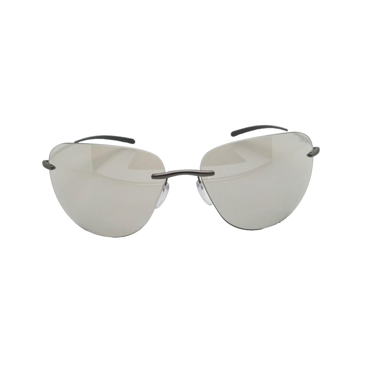 Silhouette Bayside 8729 White Cool Grey/light Q Grey Mirrored 7110 Sunglasses - Frame: White Cool Grey, Lens: Light Q Grey Mirrored