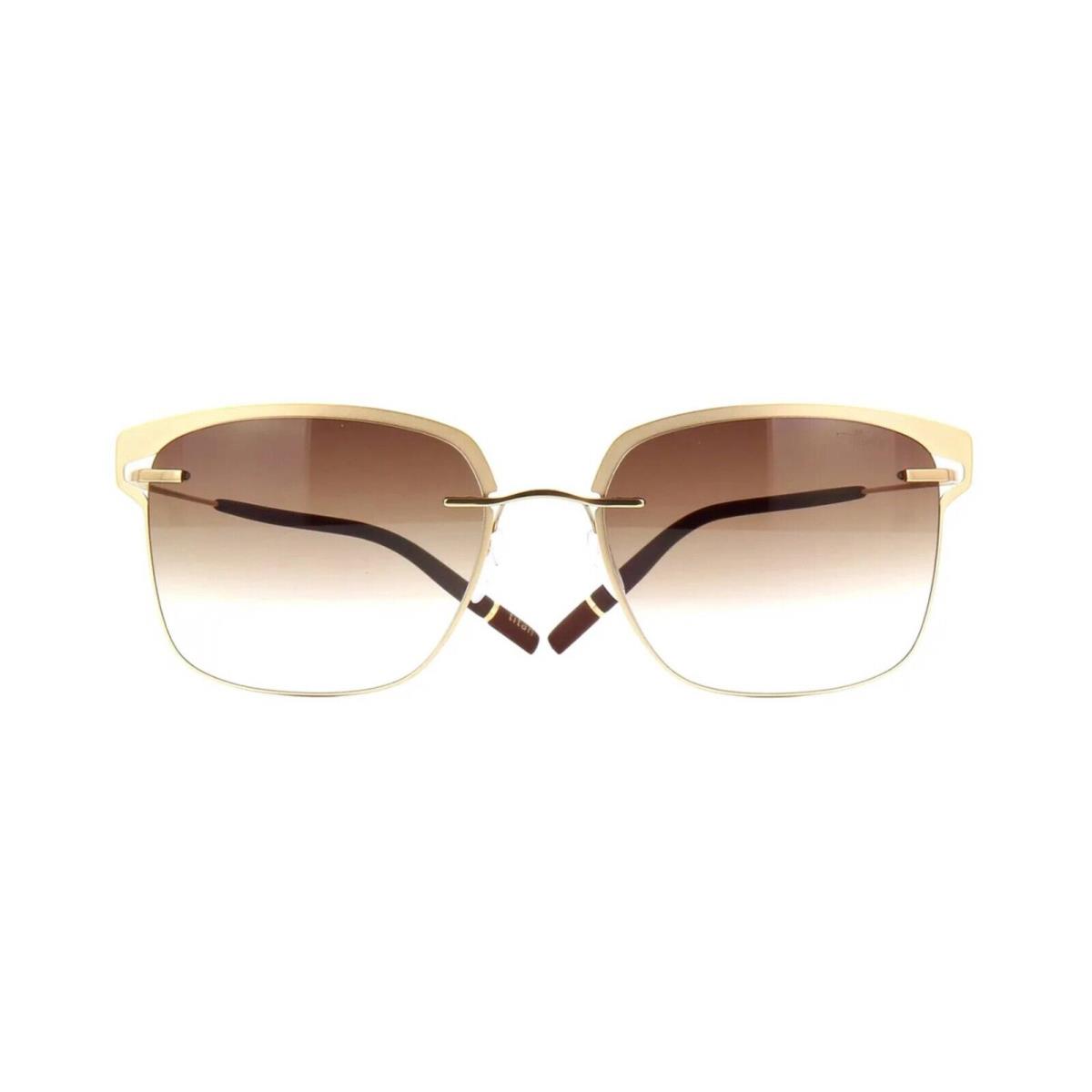Silhouette Titan Accent Shades 8718 Gold/brown Shaded 7530 Sunglasses - Frame: Gold, Lens: Brown Shaded