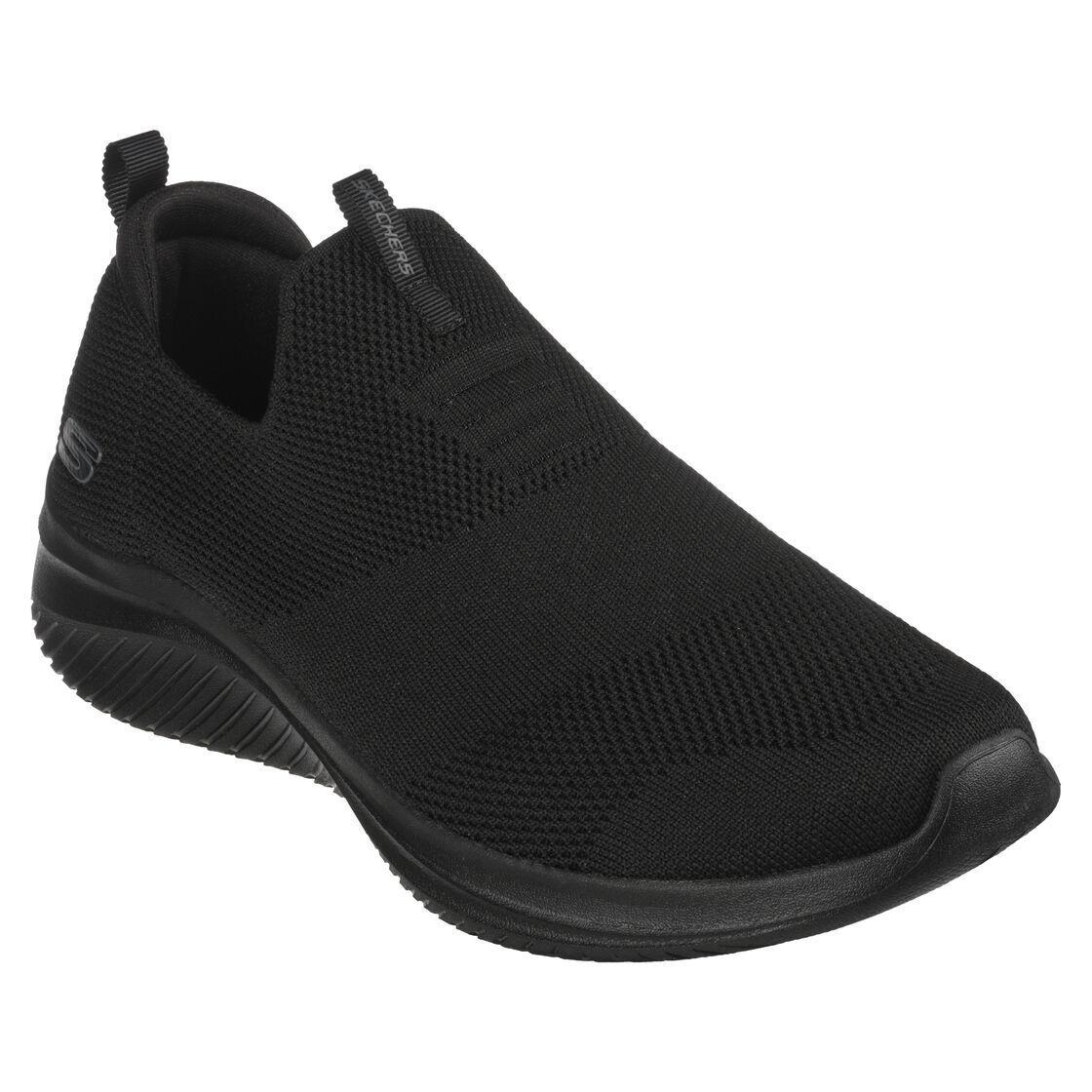 Skechers Black Men Slip On Wide Fit Sport Comfort Shoes Flex Memory Foam 232314