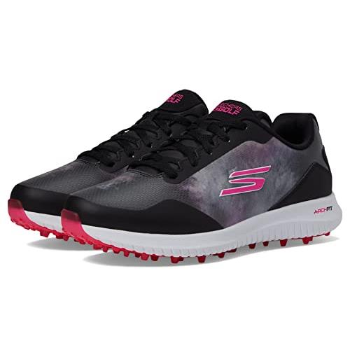 Skechers Women`s Go Golf Max 2-Splash Sneaker Black/Pink Splash Waterproof
