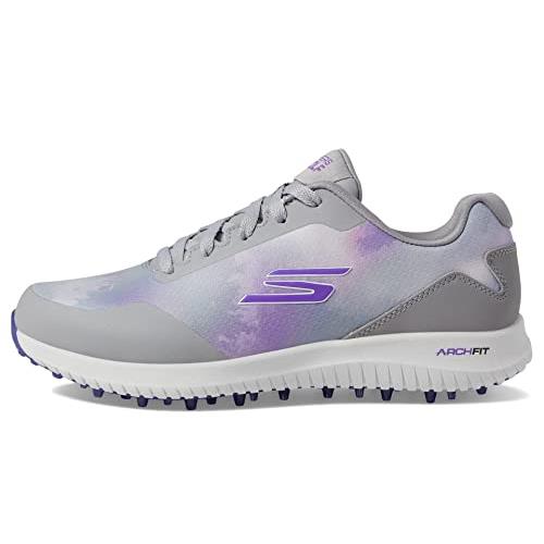 Skechers Women`s Go Golf Max 2-Splash Sneaker Gray/Purple Splash Waterproof