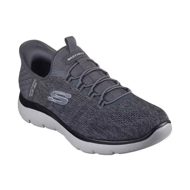 Slip-ins Skechers Charcoal Sport Shoes Stretch Lace Cushion Memory Foam 232469