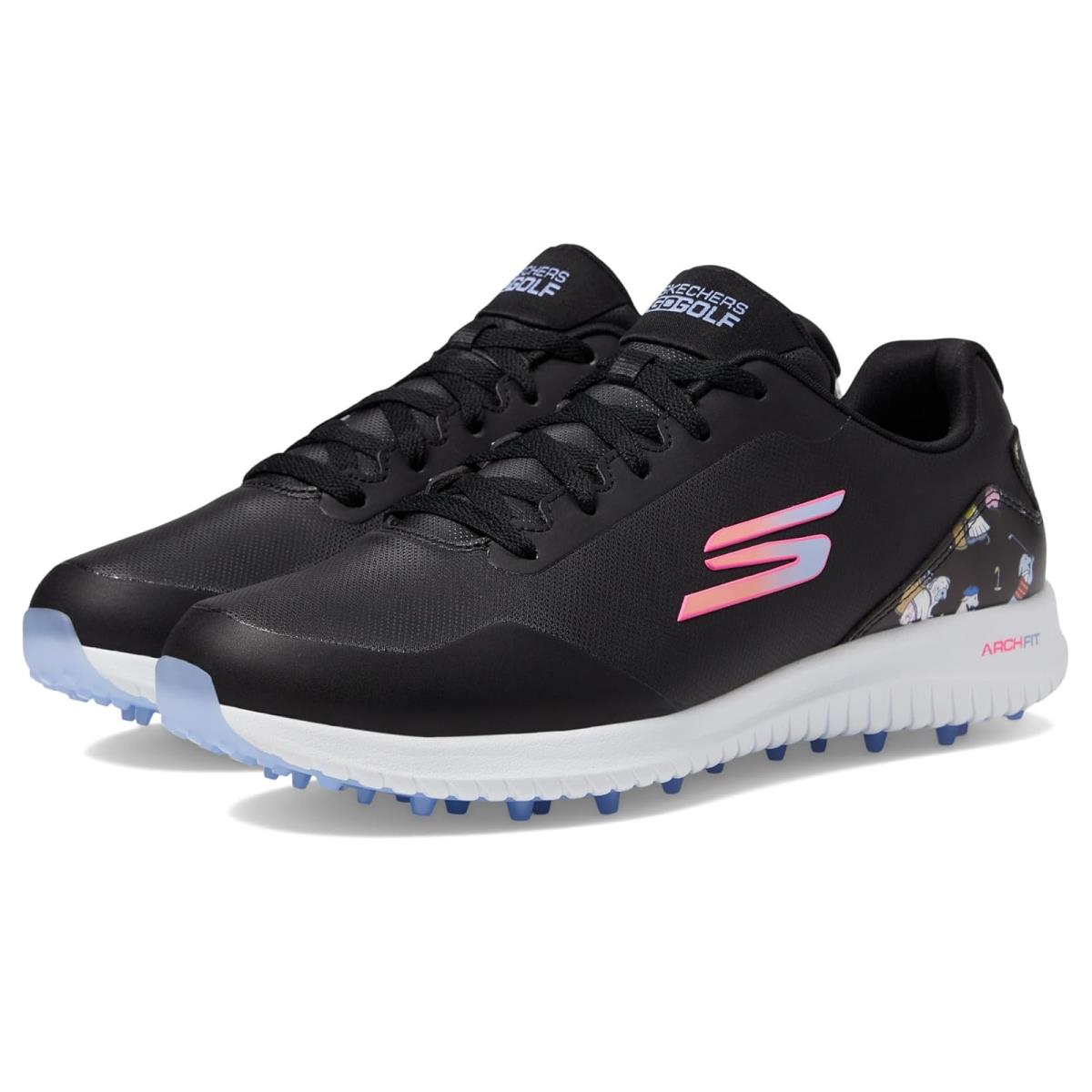 Woman`s Sneakers Athletic Shoes Skechers GO Golf Max 3-Dogs At Play - Black/Multi