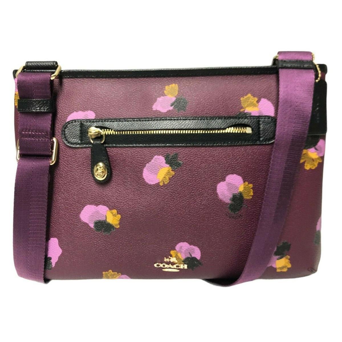 Coach Taylor Crossbody Floral Print Coated Canvas Plum / Field Flora 37586