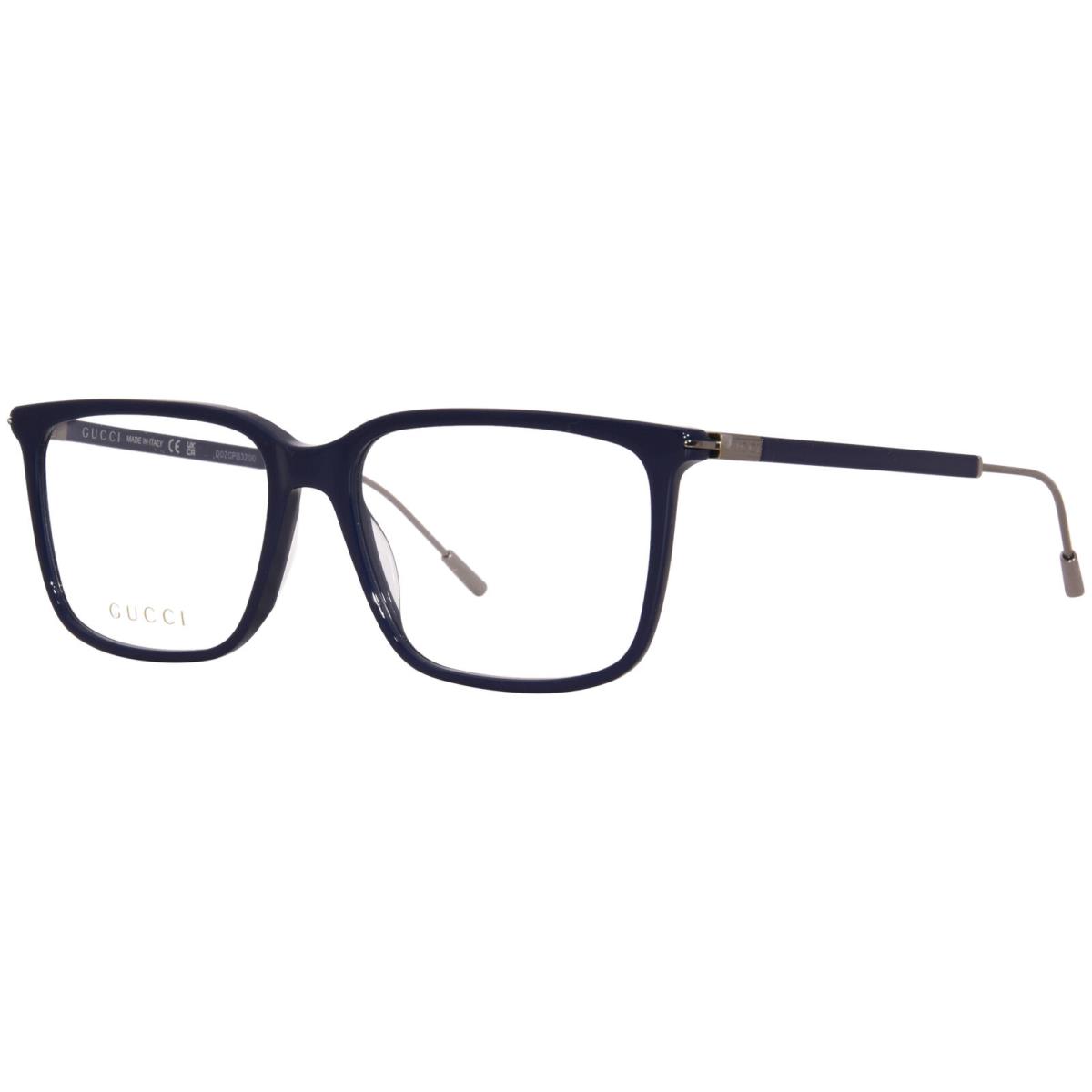 Gucci GG1273O 003 Eyeglasses Men`s Blue/gunmetal Full Rim Square Shape 56mm