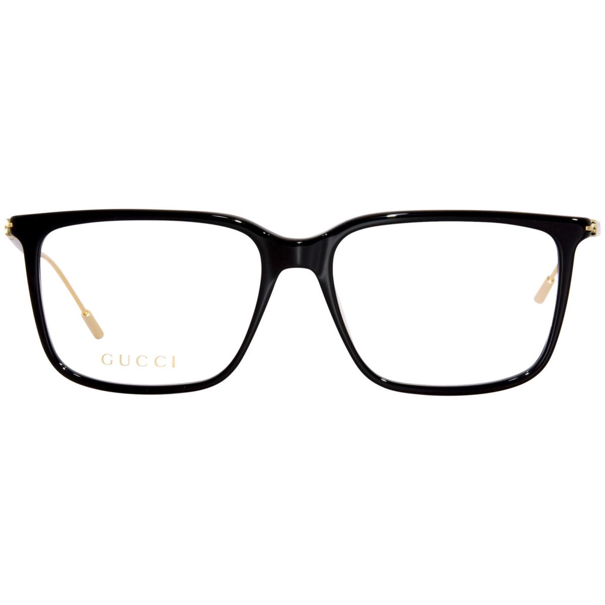 Gucci GG1273O 001 Eyeglasses Frame Men`s Black/gold Full Rim Square Shape 56-mm