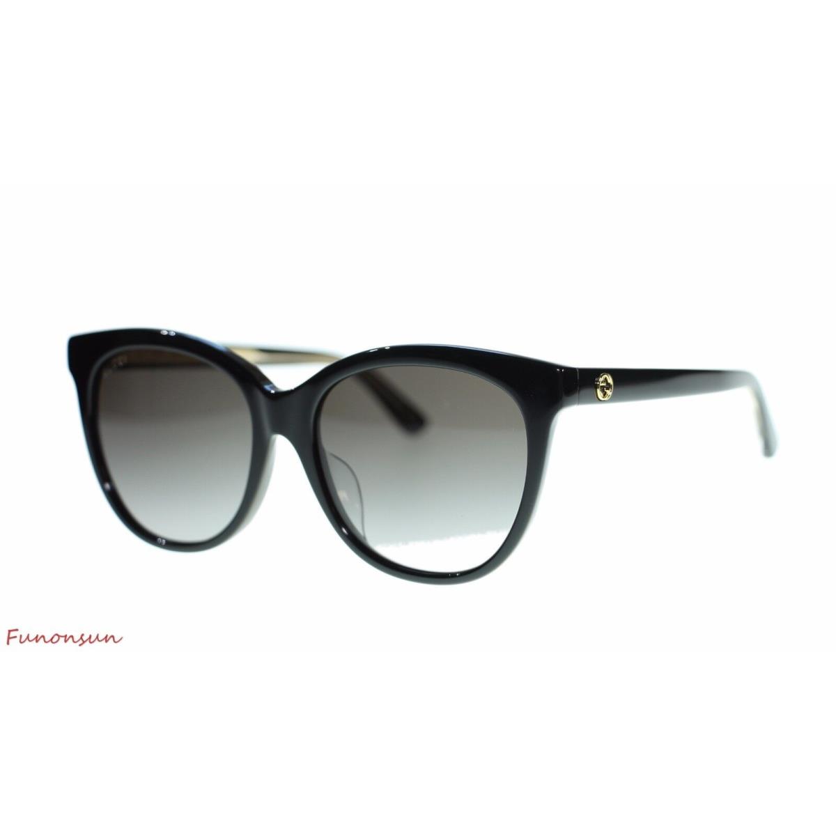 Gucci Women Oval Sunglasses GG0081SK 001 Black/grey Gradient Lens 56mm