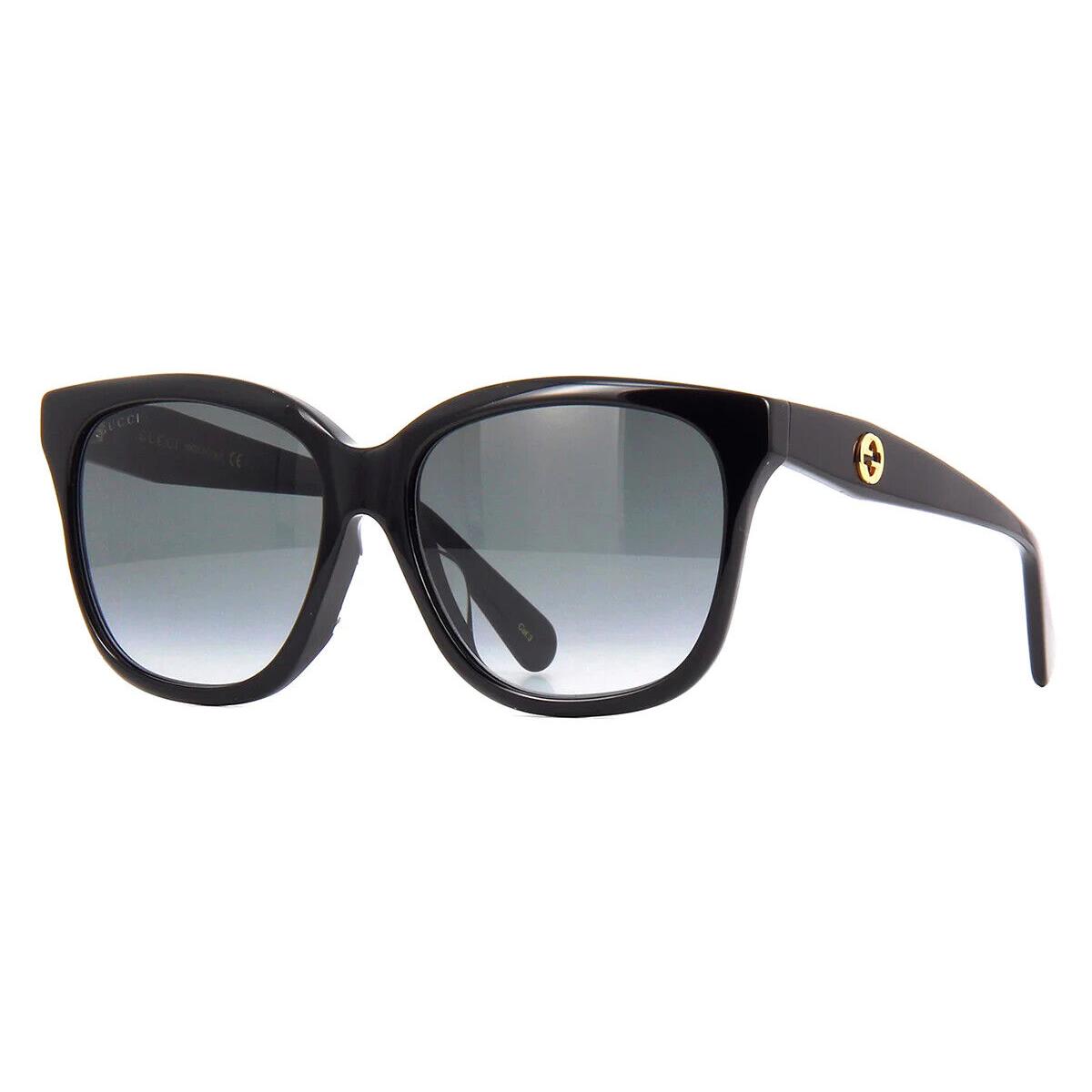 Gucci Women Square Sunglasses GG0800SA 001 Black/grey Lens 56mm