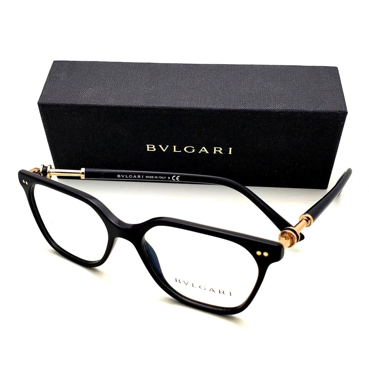 Bvlgari Eyeglasses 4178 501 51-16 Shiny Black Gold Frames w/ Spring Hinges