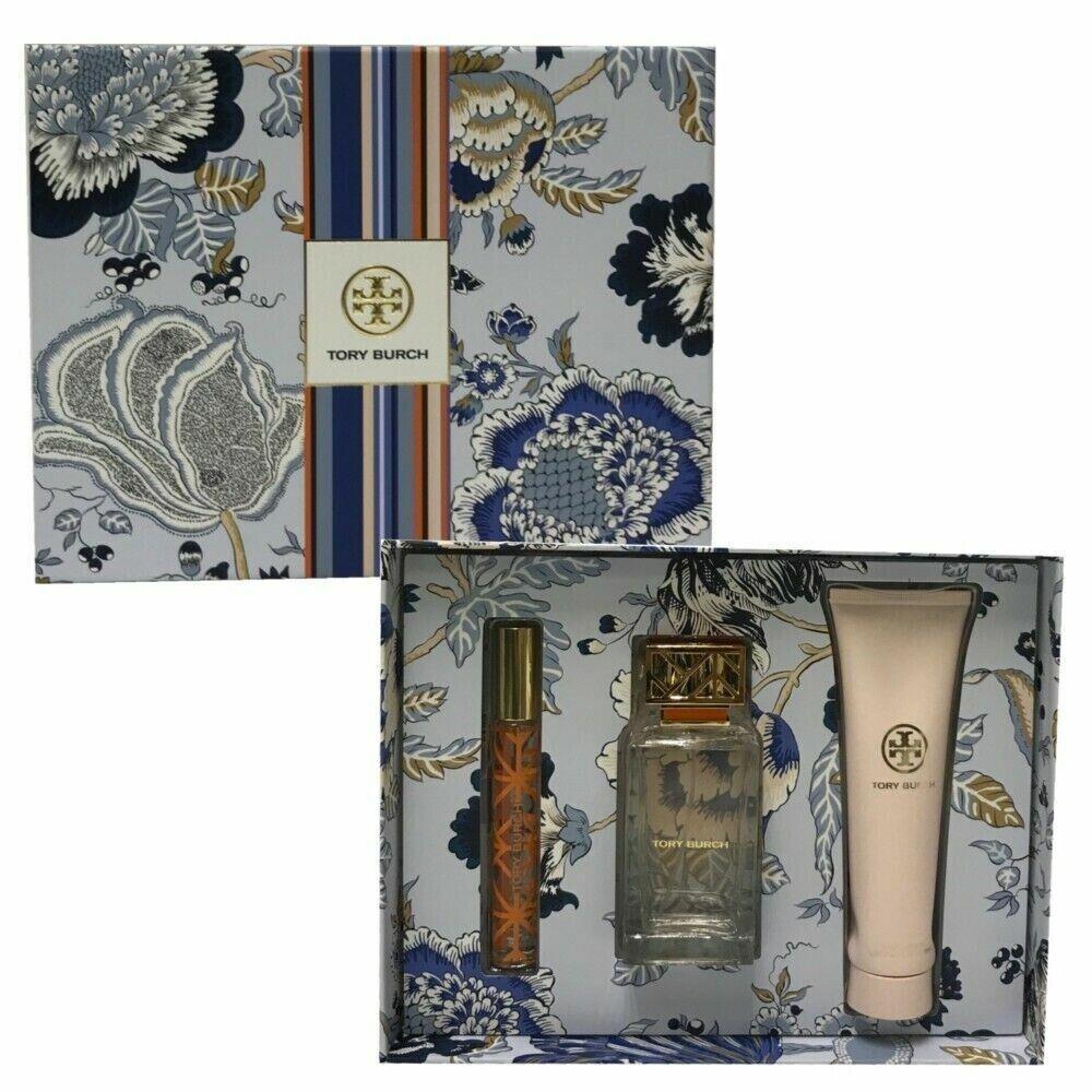 Tory Burch 3 Piece Gift Set For Women 3.4oz Edp Spray 6ml Edp Roll on B/lotion