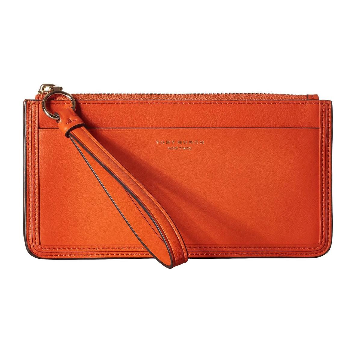 Tory Burch Perry Orange Zip Wristlet Women`s Handbag L26329